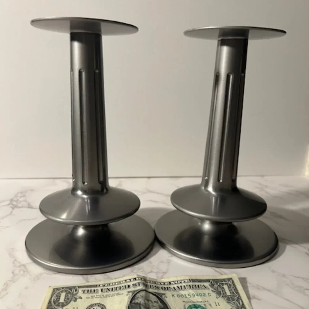 IKEA Silver Metal Candle Holders